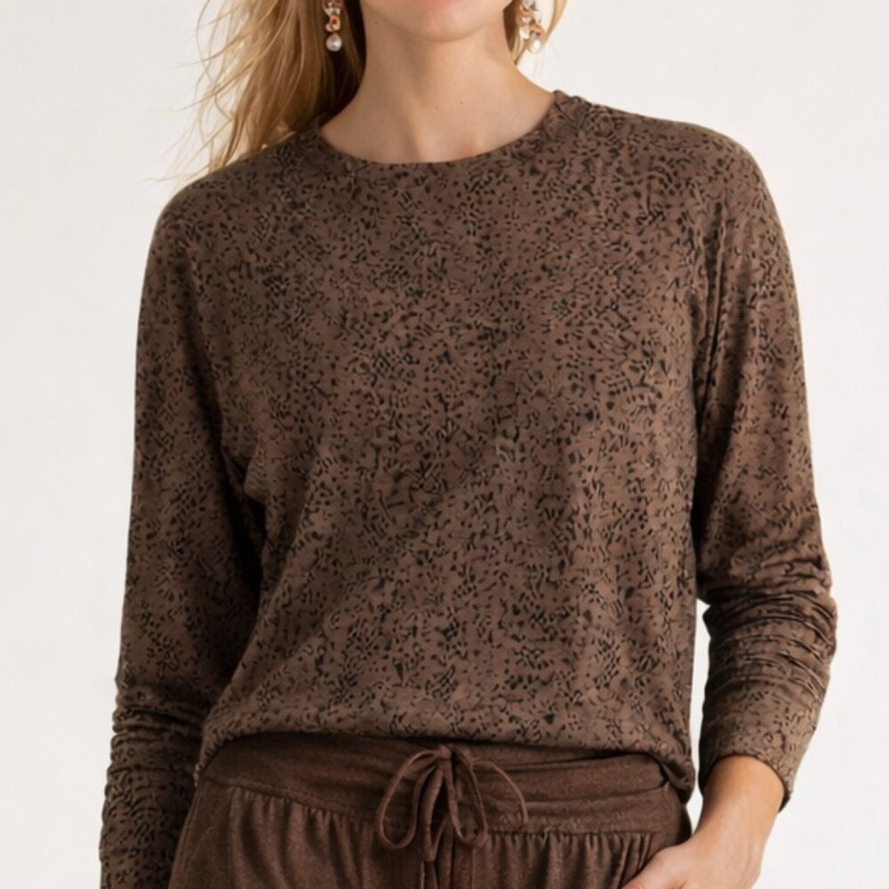 NWOT Athleta Studio to Street Splatter Animal Print Crewneck Sweatshirt